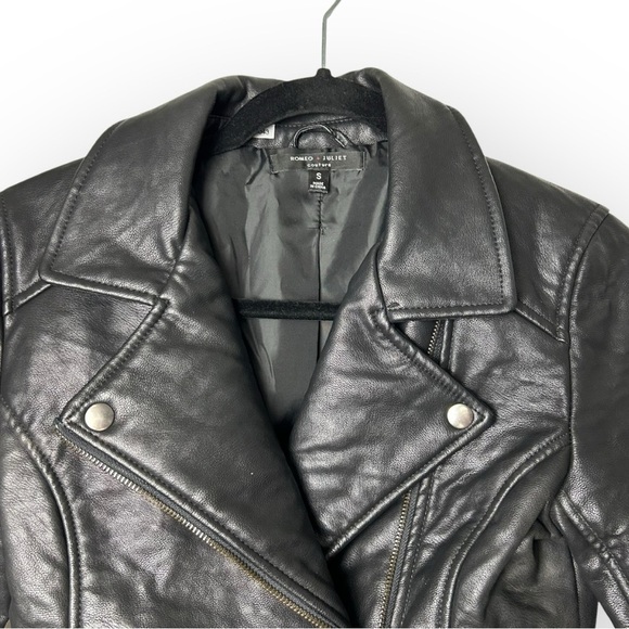 Romeo + Juliet Couture Black Faux Leather Jacket S - Picture 3 of 6